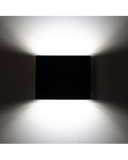 Applique Murale LED Extérieure Zeus 6W Éclairage Double Face Carrée Noire