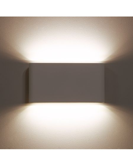 Applique Murale LED Extérieure Einar 12W Éclairage Double Face Rectangulaire Blanche