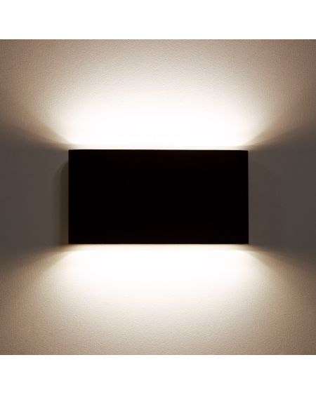 Applique Murale LED Extérieure Einar 12W Éclairage Double Face Rectangulaire Noire