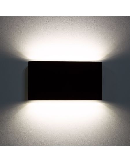 Applique Murale LED Extérieure Einar 12W Éclairage Double Face Rectangulaire Noire