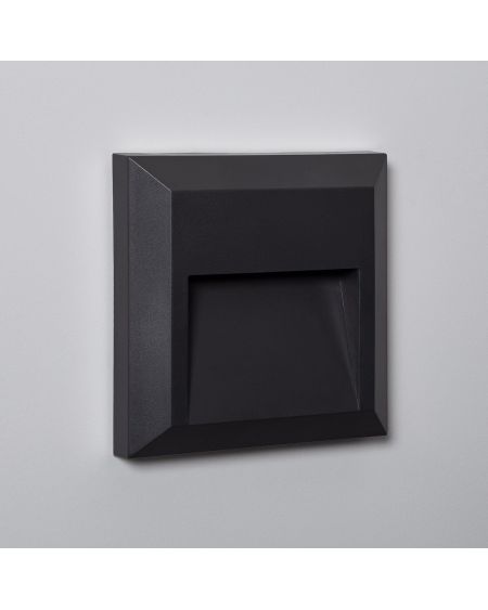 Balise LED Extérieure 1W En Saillie au Mur Carrée Byron Noire