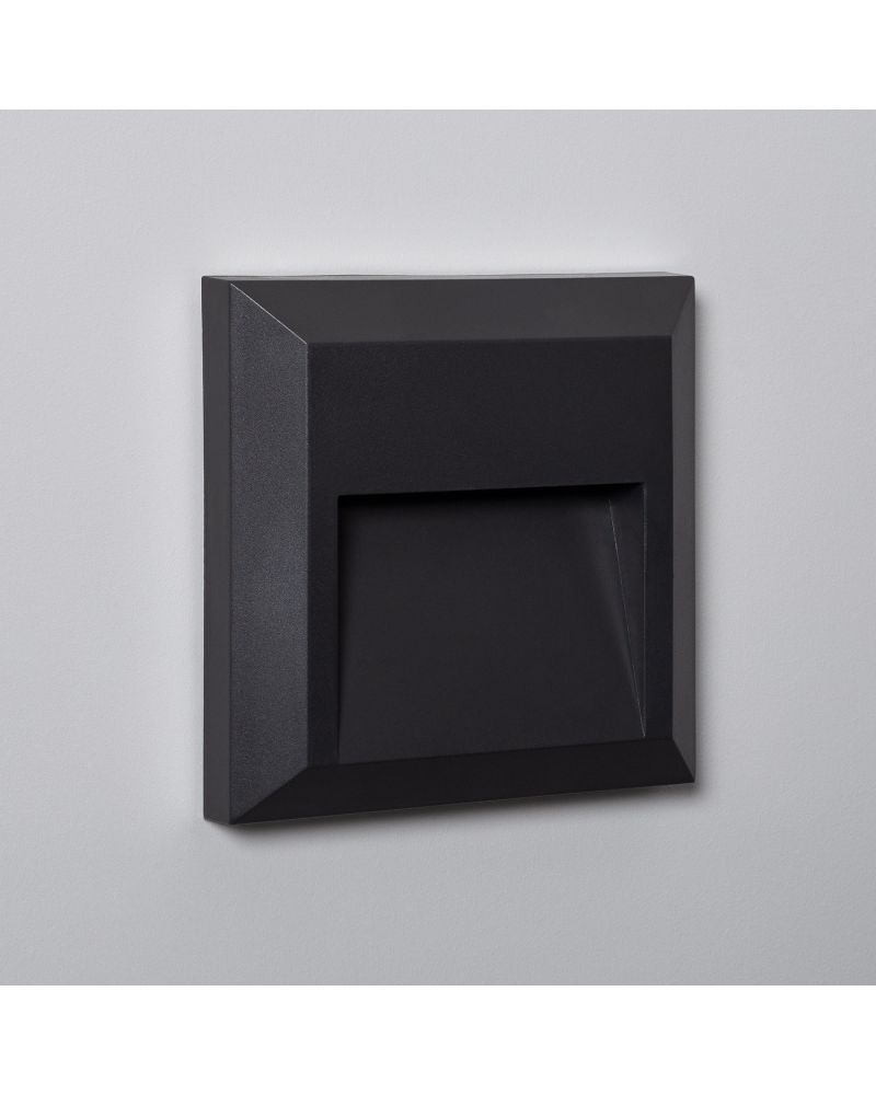 Balise LED Extérieure 1W En Saillie au Mur Carrée Byron Noire