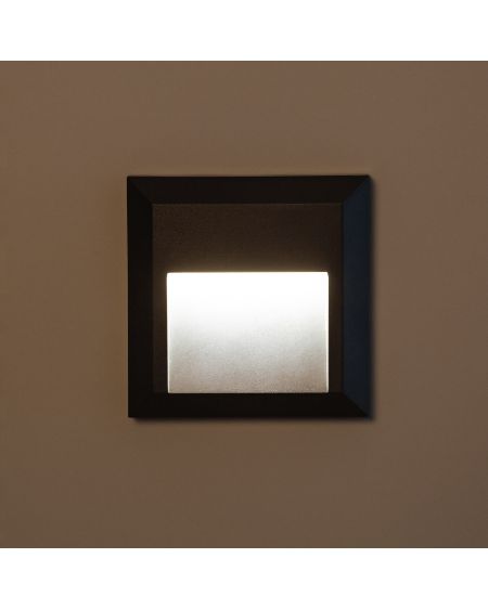 Balise LED Extérieure 1W En Saillie au Mur Carrée Byron Noire