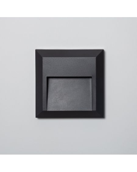 Balise LED Extérieure 1W En Saillie au Mur Carrée Byron Noire
