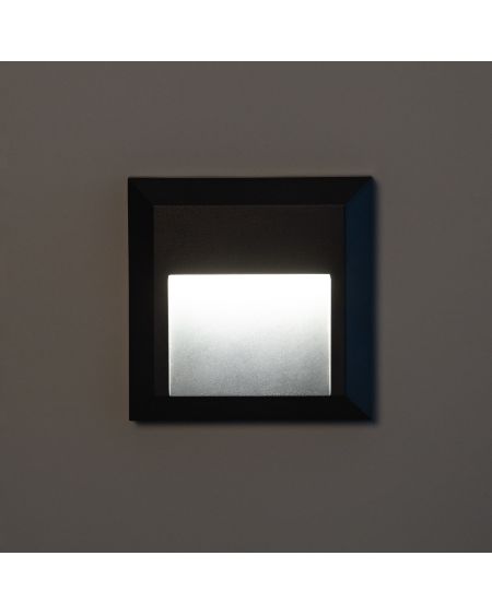 Balise LED Extérieure 1W En Saillie au Mur Carrée Byron Noire