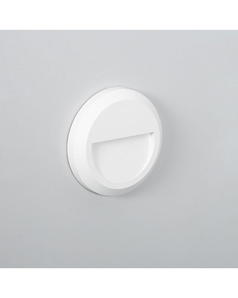 Balise LED Extérieure 1W En Saillie au Mur Ronde Edulis Blanche