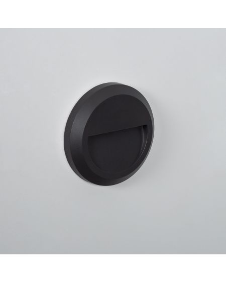 Balise LED Extérieure 1W En Saillie au Mur Ronde Edulis Noire