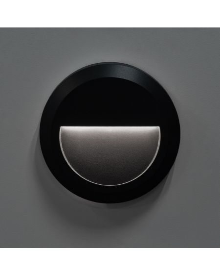 Balise LED Extérieure 1W En Saillie au Mur Ronde Edulis Noire