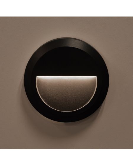 Balise LED Extérieure 1W En Saillie au Mur Ronde Edulis Noire