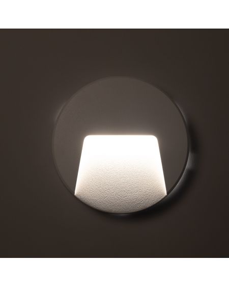 Balise LED Extérieure 3W En Saillie au Mur Ronde Nilsa Blanche