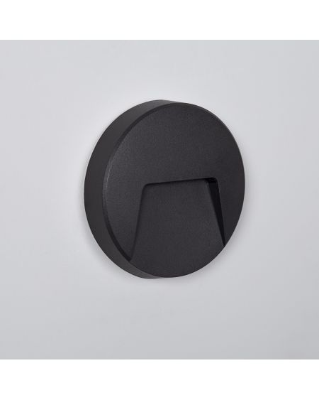 Balise LED Extérieure 3W En Saillie au Mur Ronde Nilsa Noire