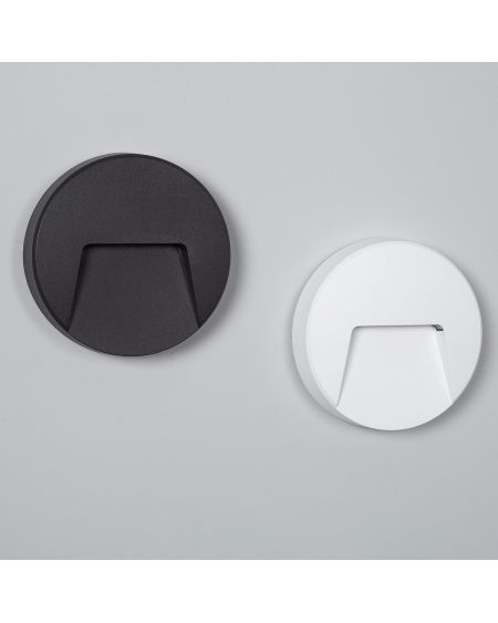 Balise LED Extérieure 3W En Saillie au Mur Ronde Nilsa Noire