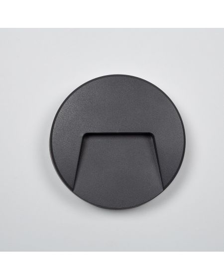 Balise LED Extérieure 3W En Saillie au Mur Ronde Nilsa Noire