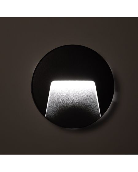 Balise LED Extérieure 3W En Saillie au Mur Ronde Nilsa Noire