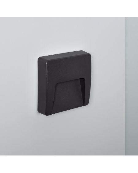 Balise LED Extérieure 3W En Saillie au Mur Carrée Dag Noire