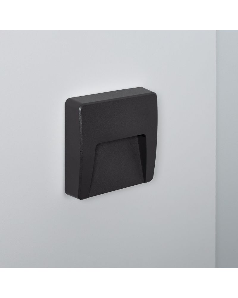 Balise LED Extérieure 3W En Saillie au Mur Carrée Dag Noire