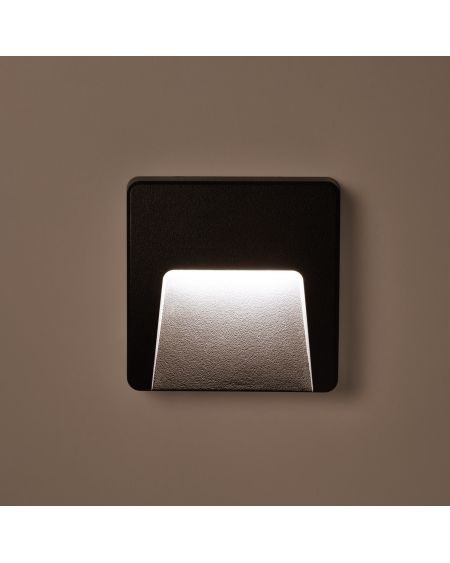 Balise LED Extérieure 3W En Saillie au Mur Carrée Dag Noire