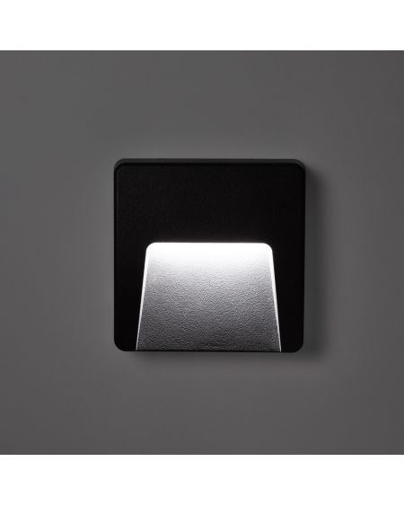 Balise LED Extérieure 3W En Saillie au Mur Carrée Dag Noire