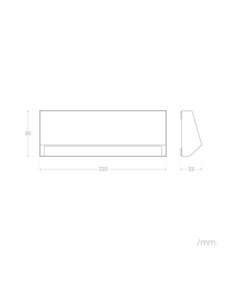 Balise LED Extérieure 3W En Saillie au Mur Rectangulaire Tunez Blanche