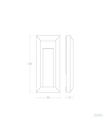 Balise LED Extérieure 1W en Saillie au Mur Rectangulaire Gisli Blanche