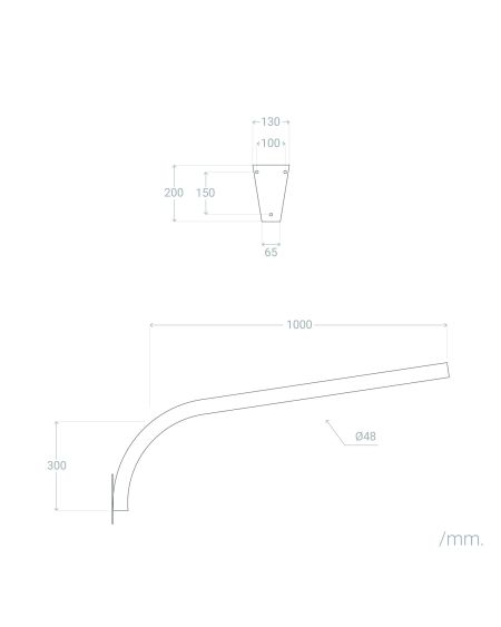 Support Mural Ø48mm pour Luminaires Éclairage Public