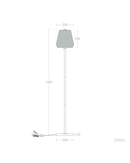 Lampadaire Métal et Verre Stiklu
