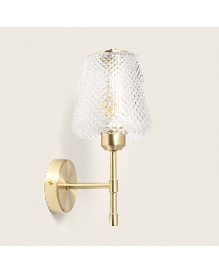 Lampe Murale Métal et Verre Stiklu