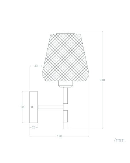 Lampe Murale Métal et Verre Stiklu