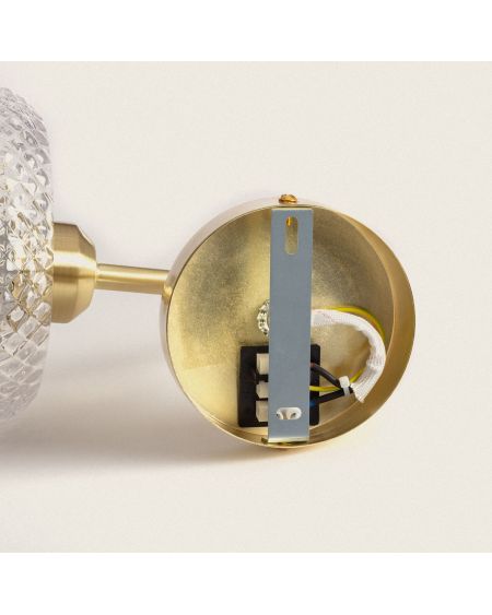 Lampe Murale Métal et Verre Stiklu