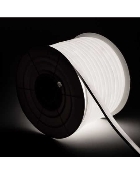 Bobine Gaine Néon LED Flexible Dimmable 7.5W/m 220V AC 120 LED/m 50m Semi-circulaire 180° Blanc Froid IP67 Coupe Tous les 100cm