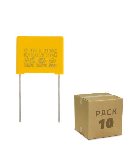 Pack 10 Condensateurs Anti-scintillement LED 0,47uF 310V AC