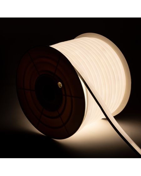 Bobine Gaine Néon LED Flexible Dimmable 7.5W/m 220V AC 120 LED/m 50m Semi-circulaire 180° Blanc Neutre IP67 Coupe Tous les 100cm