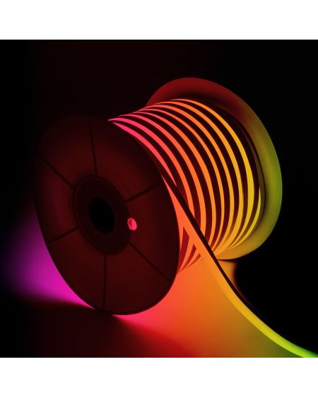Bobine Gaine Néon LED Flexible Dimmable 11W/m 220V AC 60 LED/m 50m Semi-circulaire 180° RGB IP67 Coupe Tous les 100cm