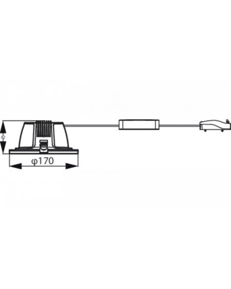 Downlight LED  Ledinaire 12W IP54 DN070B Coupe Ø150 mm