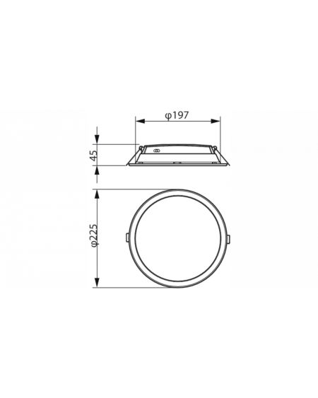 Downlight LED  Slim Ledinaire 19.5W CCT DN065B G3 Coupe Ø 200mm