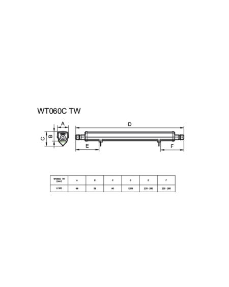 Réglette Étanche LED  30W Ledinaire 120cm Raccordable IP66 WT060C TW1