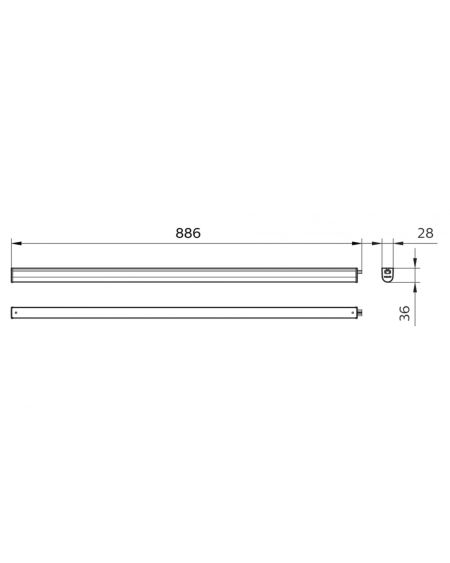 Réglette LED  15W Ledinaire Batten 90cm Raccordable BN021C