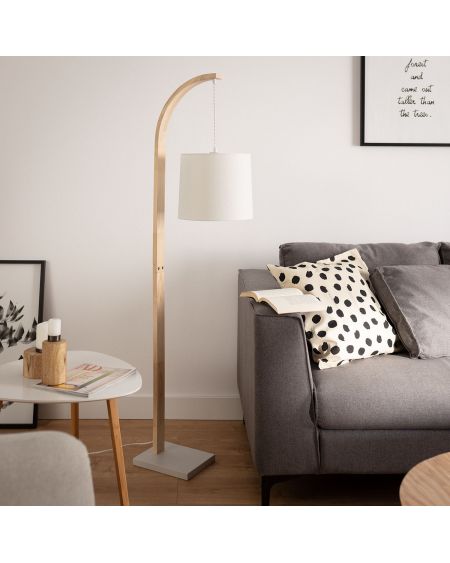 Lampadaire Bois et Textile Haakon