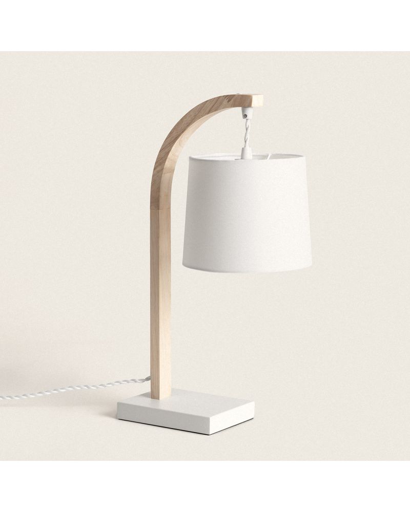 Lampe à Poser Bois et Textile Haakon