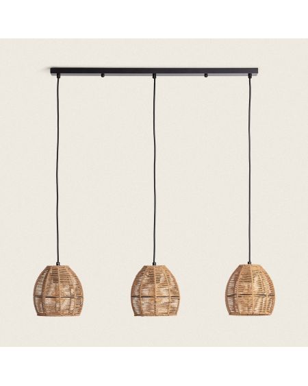 Suspension Papier Tressé Mahali 3 Spots ILUZZIA