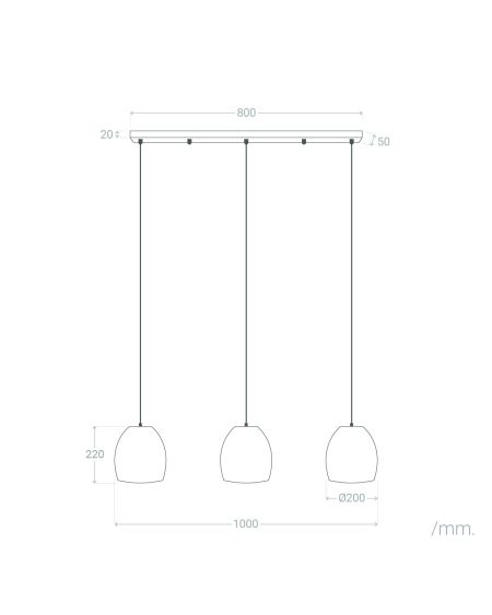 Suspension Papier Tressé Mahali 3 Spots ILUZZIA