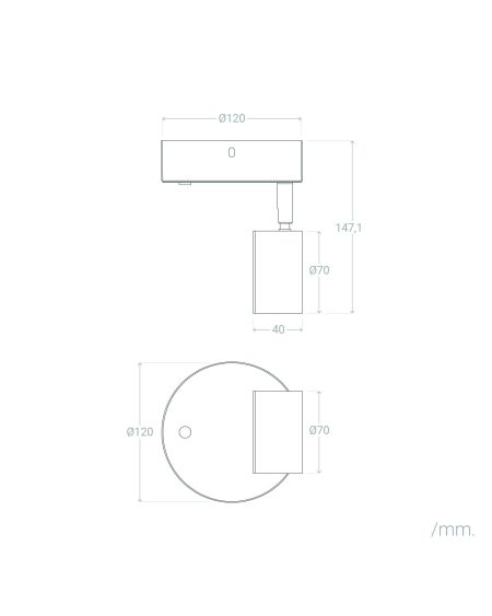 Lampe Murale LED Métal 5W Serifos avec Interrupteur