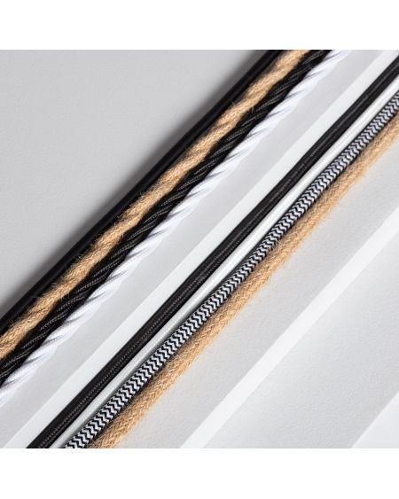 Support à Douille pour Suspension avec Câble Textile Tressé Blanc et Noir