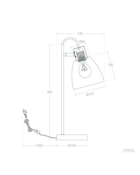 Lampe à Poser Métal et Verre Shirley
