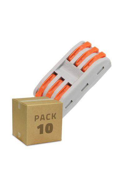 Pack 10 Connecteurs Rapides 3 Entrées et 3 Sorties SPL-3 pour Câble Électrique de 0.08-4mm²