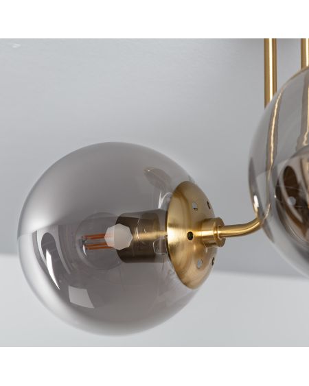 Plafonnier Métal et Verre Moonlight Brass 3 Spots