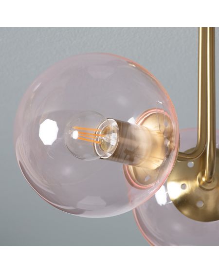 Plafonnier Métal et Verre Moonlight Brass 3 Spots