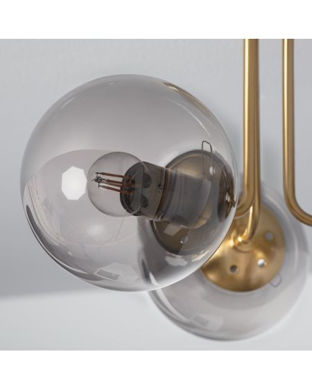 Plafonnier Métal et Verre Moonlight Brass 3 Spots
