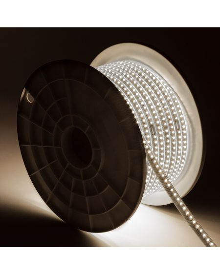 Bobine LED 220V AC 220LED/m CCT IP67 Largeur 15mm Coupe tous les 100cm