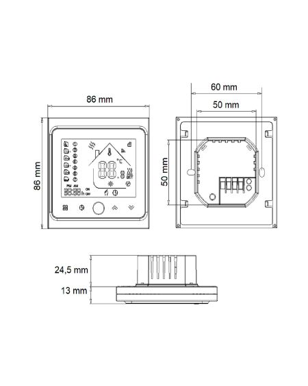Thermostat WiFi Programmable Blanc pour Chauffage